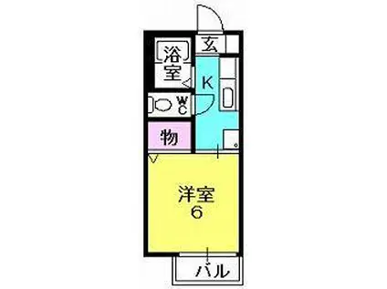エアフォル夙川(1K/2階)の間取り写真