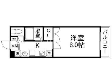 テイクツ―松原(1K/1階)の間取り写真