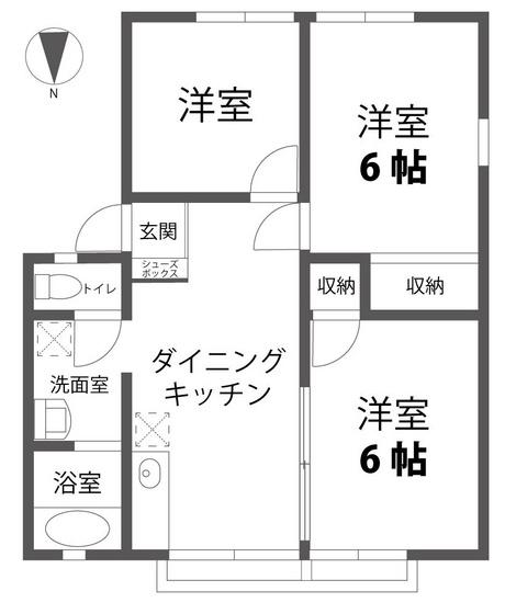 ベルメゾン西市B(3DK/1階)の間取り写真
