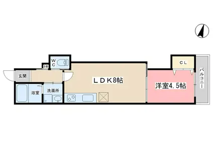 プライベートレジデンス山科御陵(1LDK/3階)の間取り写真