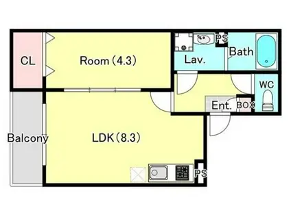 ジーメゾン豊春(1LDK/2階)の間取り写真