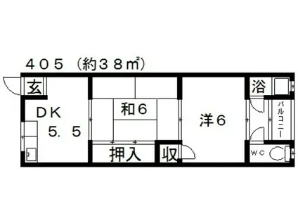 福寿荘(2DK/1階)の間取り写真
