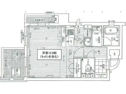 リーガルタワー福島(ワンルーム/9階)の間取り写真