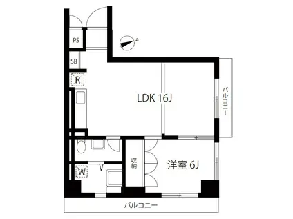 秀和第2三田綱町レジデンス(1LDK/2階)の間取り写真