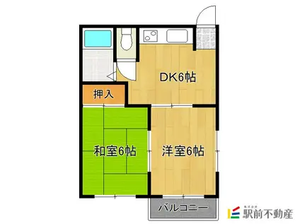 ハイツNK A(2DK/1階)の間取り写真