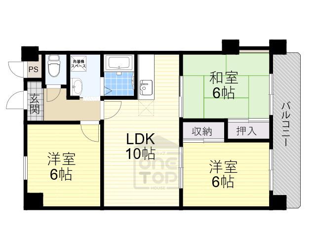 アビタシオン西緑丘(3LDK/4階)の間取り写真