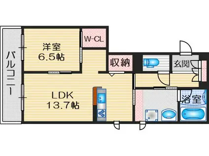 ヴァンヴェール西緑丘(1LDK/3階)の間取り写真