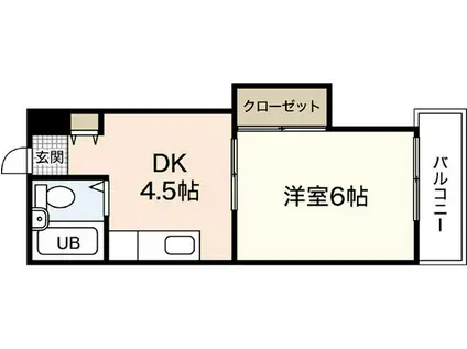 レジデンス楠木(1DK/2階)の間取り写真