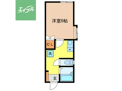 ウッドハイム(1K/1階)の間取り写真