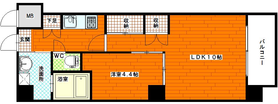 フェリーチェ光町(1LDK/2階)の間取り写真