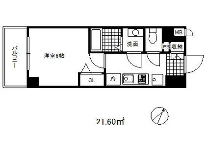 プレサンス神戸元町ベルシオン(1K/9階)の間取り写真