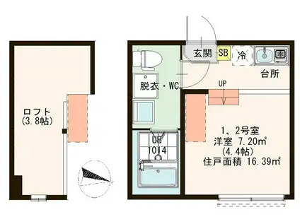 PETITMAISON ARBRE(ワンルーム/1階)の間取り写真