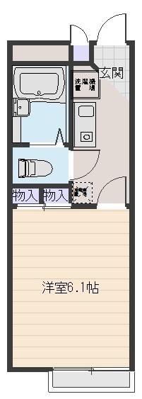 グリーンメゾン(1K/2階)の間取り写真