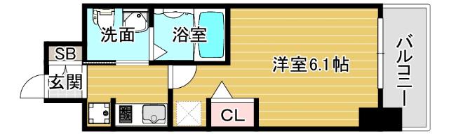 エステムコート難波ウエスト-SIDEIIIドームシティ(1K/8階)の間取り写真