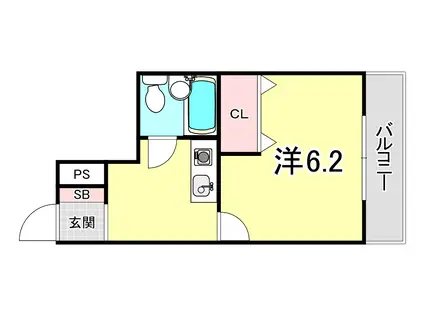 カサヴィエント(1K/3階)の間取り写真