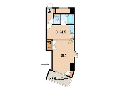 ラ・フェ・ド・メール(1DK/4階)の間取り写真