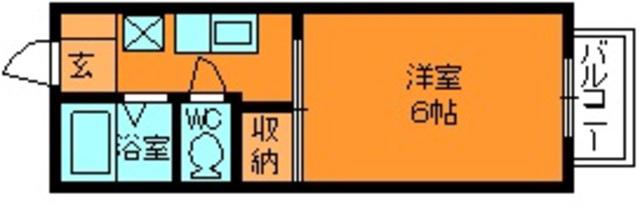 メゾンアン(1K/1階)の間取り写真