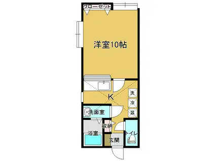 オレンジヒルズJ2(1K/1階)の間取り写真