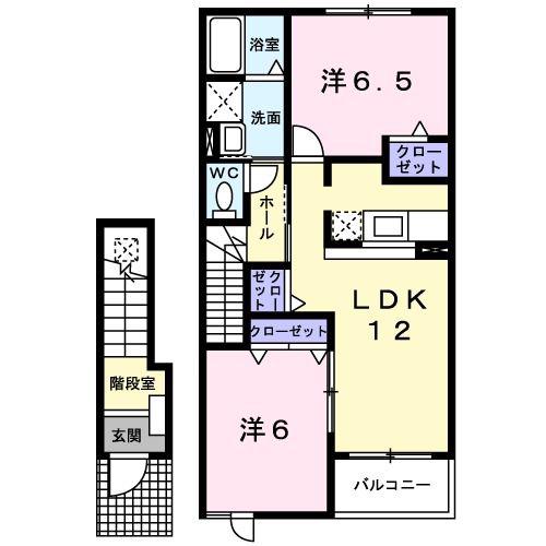 エスポワール II(2LDK/2階)の間取り写真
