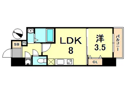 SERENITE三宮(1LDK/10階)の間取り写真