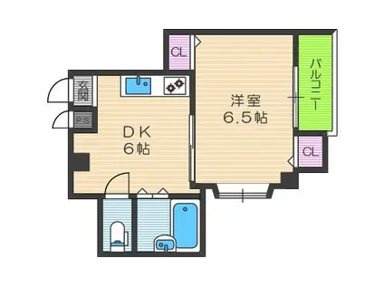 シャンテ野田(1DK/3階)の間取り写真