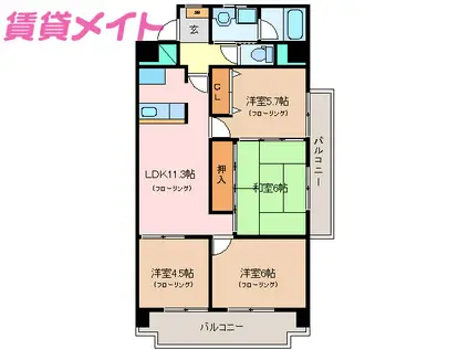 センチュリーハイランド(4LDK/6階)の間取り写真