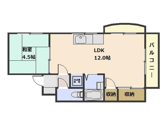 吉島マンション(1LDK/3階)の間取り写真