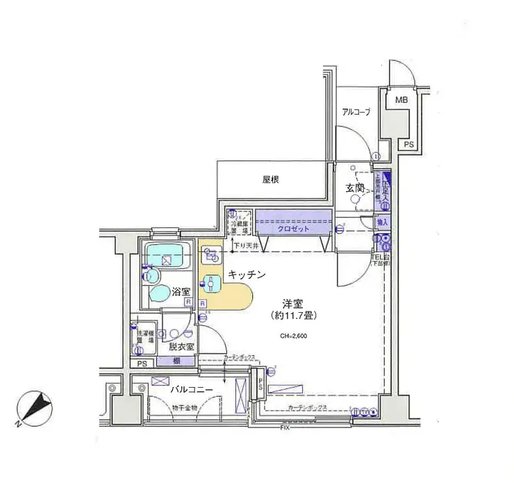 ビラカーサ四谷四丁目 4階階 間取り