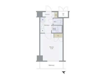 ヴエルト杉並サウスヒル(1K/5階)の間取り写真