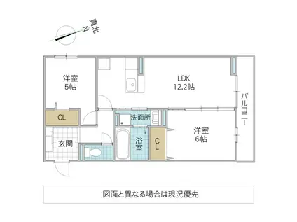 ECLAT(2LDK/3階)の間取り写真
