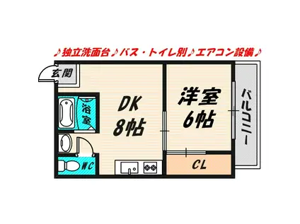 サンライズツイン関目1号館(1LDK/6階)の間取り写真