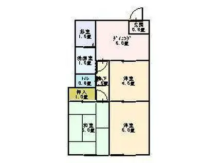 コーポ高橋(3DK/2階)の間取り写真