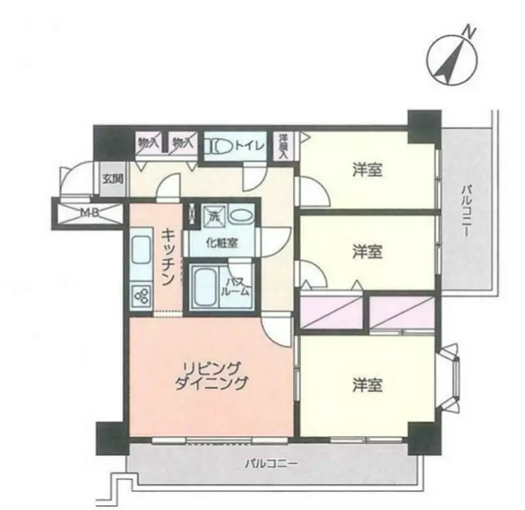 ライオンズマンション伊勢佐木町西第2 3階階 間取り