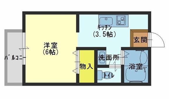Mメゾン(1K/2階)の間取り写真