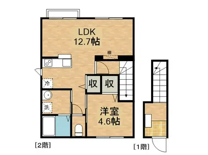 アル・フィオーレ(1LDK/2階)の間取り写真
