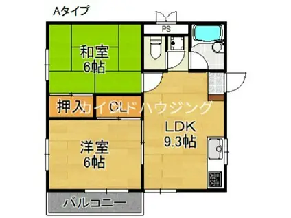 ハイツ和(2DK/2階)の間取り写真