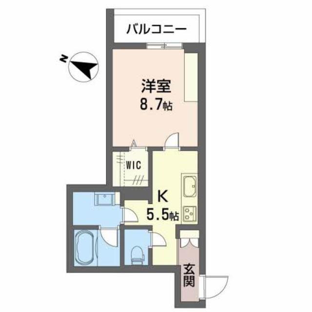 シャーメゾン リバーサイド(1K/2階)の間取り写真