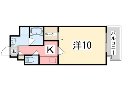 フランディル オーラ(1K/1階)の間取り写真