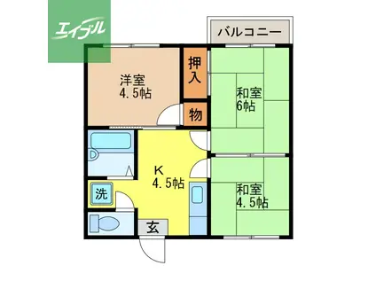 サンハイツ(3DK/2階)の間取り写真