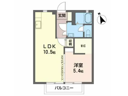 ディアス310C(1LDK/1階)の間取り写真