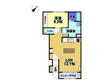 N.PUA(1LDK/1階)の間取り写真