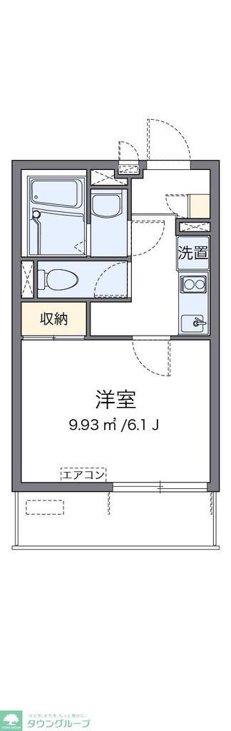 クレイノフロレゾン立川(1K/1階)の間取り写真