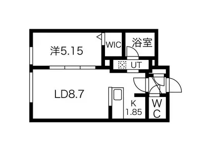 シエル琴似(1LDK/3階)の間取り写真