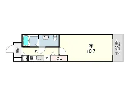 エスペランサ伊丹(1K/3階)の間取り写真