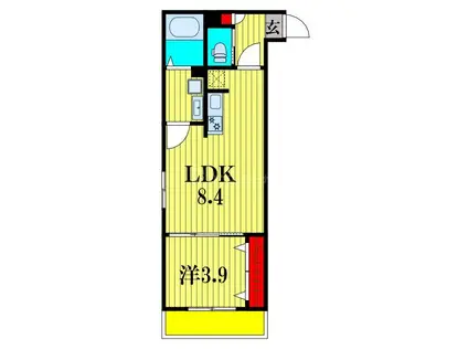 A S CREST(1LDK/1階)の間取り写真