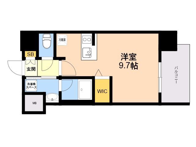 エンクレスト博多PARKSIDE(ワンルーム/8階)の間取り写真