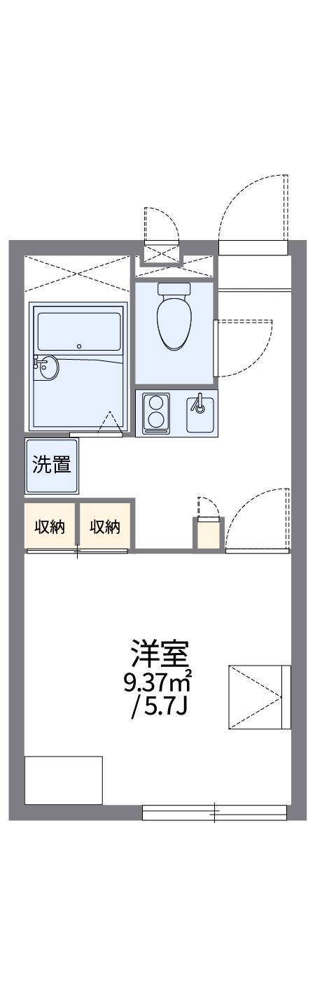 レオパレスI TO U(1K/1階)の間取り写真