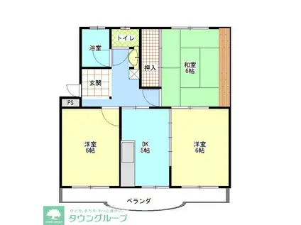 メゾンドハーティー(3DK/2階)の間取り写真