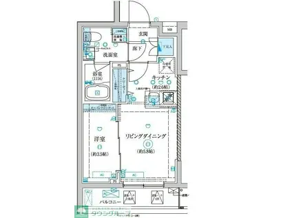 ベルシード王子神谷(1LDK/3階)の間取り写真