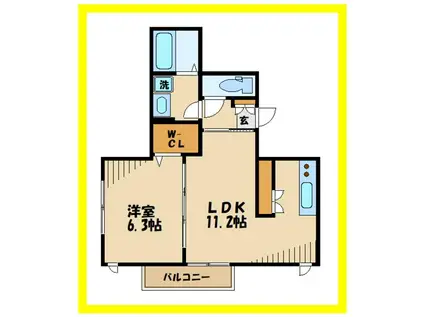 MAISON WAN MORE(1LDK/2階)の間取り写真